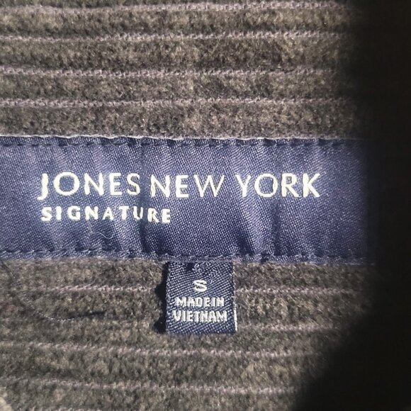 Jones New York Signature Corduroy Gray Button-Up Women's Peacoat - Size S - Picture 14 of 15